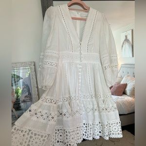 Zimmermann Devi Lacetrim Linen Minidress